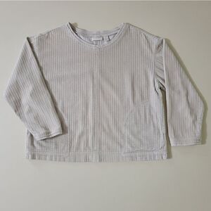 J.Jill Women's Cream Broad Wale Corduroy Sweatshirt Style Pullover Top